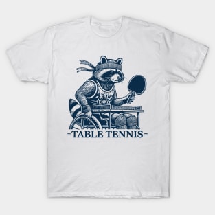 Table Tennis Raccoon Wheelchair User Vintage T-Shirt